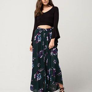 Patrons of Peace Dark Green Floral Skirt Size S Boho Bohemian Hippie Vibes